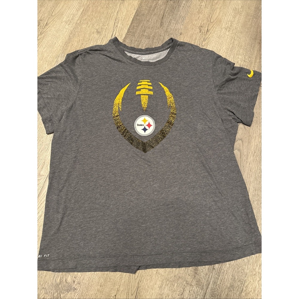 Pittsburgh Steelers Nike Legend Icon Dri Fit Short Sleeve Shirt Grey 2XL XXL Men